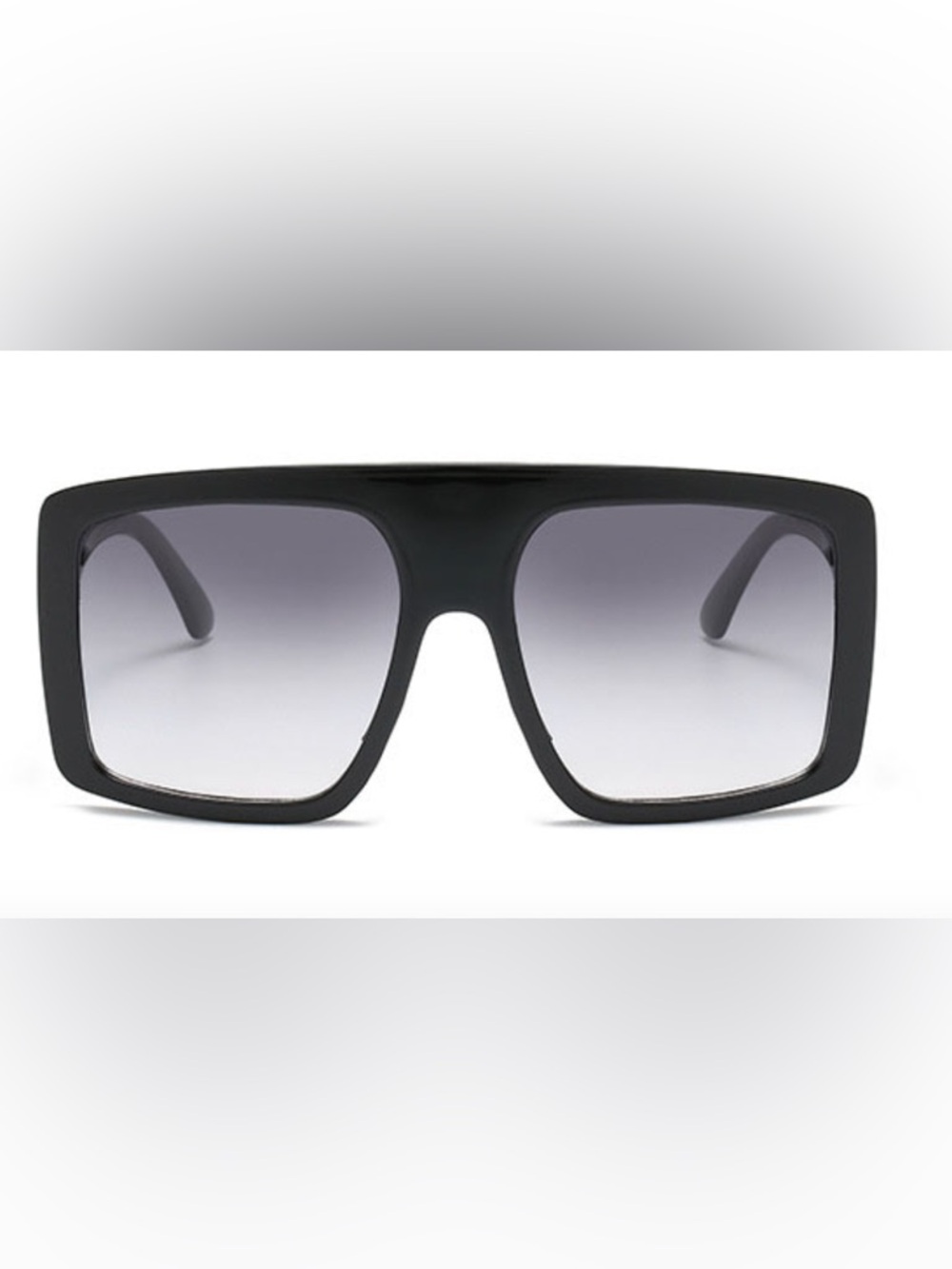 Oversized Black Square Sunglasses for Women - Modern Shield Style